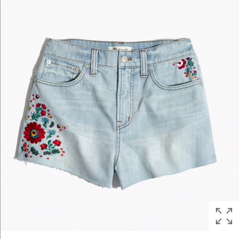 madewell perfect jean short // embroidered NWOT